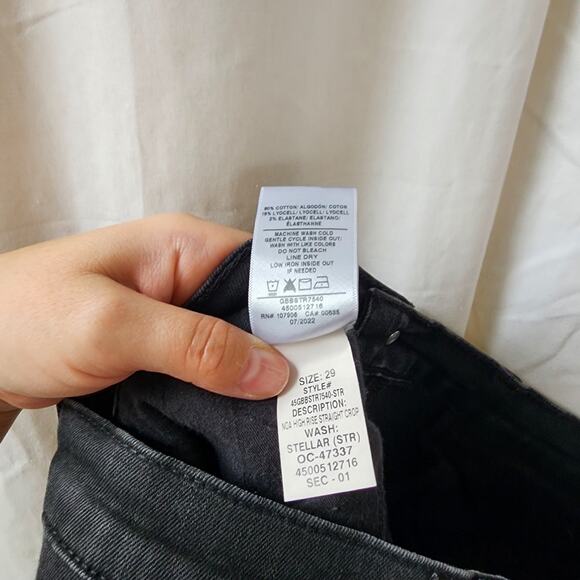 Hudson Noa Stellar straight Leg Jeans Black 29 washed relaxed fit grunge concert - Picture 11 of 12